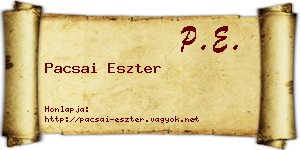 Pacsai Eszter névjegykártya