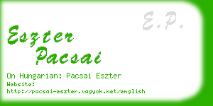 eszter pacsai business card